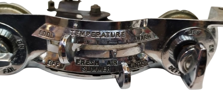 1949 ORİJİNAL MOPAR KROM KLİMA KONTROL PANELİ - CHRYSLER DESOTO DODGE PLYMOUTH - AMERİKAN KLASİK OTOMOBİL PARÇASI