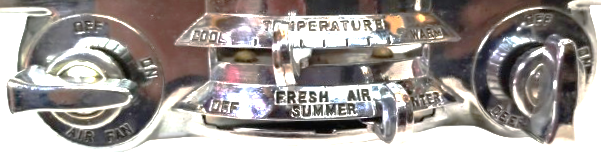 1949 ORİJİNAL MOPAR KROM KLİMA KONTROL PANELİ - CHRYSLER DESOTO DODGE PLYMOUTH - AMERİKAN KLASİK OTOMOBİL PARÇASI