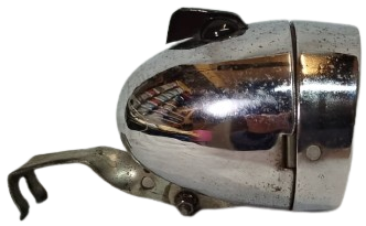 1960 ORİJİNAL ALMAN MADE KROM BİSİKLET FARI - ANAHTARLI ÇİFT KADEME IŞIK AYARLI - KOLEKSİYONLUK FAR