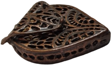 19.YÜZYIL OSMANLI DÖNEMİ ORİJİNAL BRONZ HAMAYIL KOLYE UCU AÇILIR KAPAKLI MUSKA KABI ÇOK NADİR