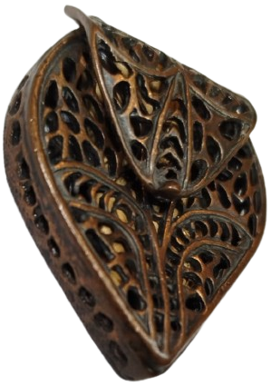 19.YÜZYIL OSMANLI DÖNEMİ ORİJİNAL BRONZ HAMAYIL KOLYE UCU AÇILIR KAPAKLI MUSKA KABI ÇOK NADİR