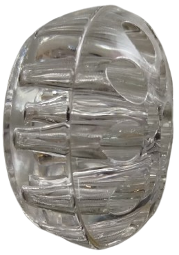 1950 ORİJİNAL CAM ÇİÇEK KURBAĞASI KUBBE ŞEKLİNDE 19 GÖZLÜ VAZO APARATI VİNTAGE FLOWER FROG