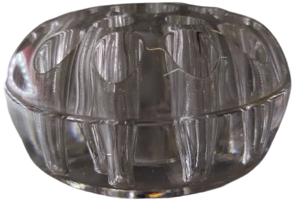 1950 ORİJİNAL CAM ÇİÇEK KURBAĞASI KUBBE ŞEKLİNDE 19 GÖZLÜ VAZO APARATI VİNTAGE FLOWER FROG