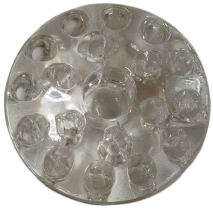 1950 ORİJİNAL CAM ÇİÇEK KURBAĞASI KUBBE ŞEKLİNDE 19 GÖZLÜ VAZO APARATI VİNTAGE FLOWER FROG