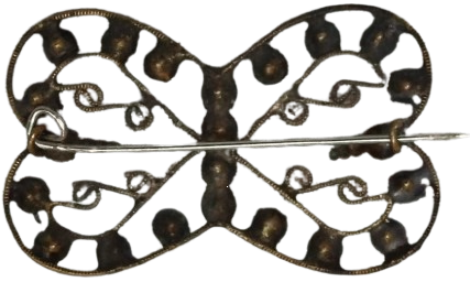 1970 İSTANBUL İŞİ EL YAPIMI TELKÂRİ KELEBEK BROŞ  MİHLAMA TAŞLI GÜMÜŞ ÜZERİ ALTIN KAPLAMA  NADİR PARÇA