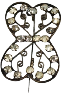 1970 İSTANBUL İŞİ EL YAPIMI TELKÂRİ KELEBEK BROŞ  MİHLAMA TAŞLI GÜMÜŞ ÜZERİ ALTIN KAPLAMA  NADİR PARÇA