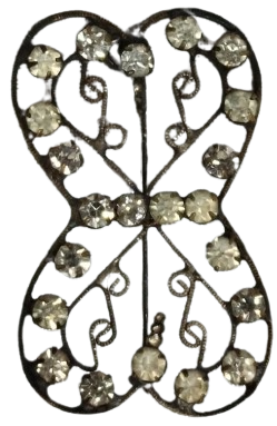 1970 İSTANBUL İŞİ EL YAPIMI TELKÂRİ KELEBEK BROŞ  MİHLAMA TAŞLI GÜMÜŞ ÜZERİ ALTIN KAPLAMA  NADİR PARÇA