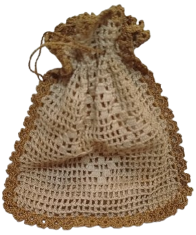 OSMANLI VEYA ESKİ DÖNEM EL ÖRGÜSÜ TİĞ İŞİ KESE İPEK KESE (PARA KESESİ VEYA LAVANTA KESESİ KOLEKSİYONU