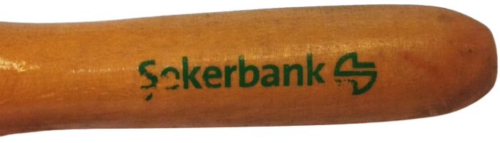 1980 DÖNEMİ ŞEKERBANK LOGOLU ORİJİNAL ÇİFT MARACAS - AHŞAP SAPLI ALÜMİNYUM GÖVDELİ - KOLEKSİYONLUK