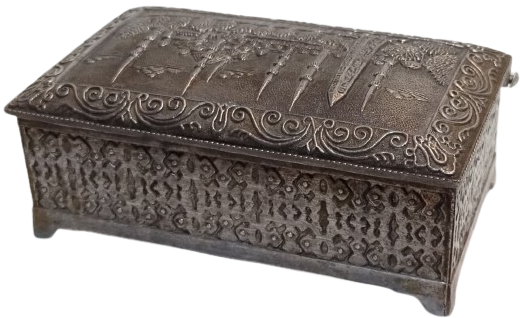 1960 DÖNEMİ GARANTİ ALÜMİNYUM DÖKÜM SULTANAHMET KABARTMALI KUTU ORİJİNAL KAPAĞI VE YAZISI İLE NADİR