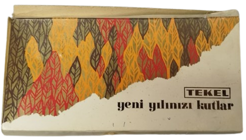 1960’LAR SONU ORİJİNAL TEKEL YENİ YIL KUTLAMA KUTUSU - “Yeni Yılınızı Kutlar” BASKILI - BOŞ KOLEKSİYONLUK