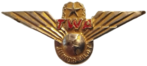 TWA  (TRANS WORLD AIRLINES)  JUNIOR KANAT PİLOT  YAKA ROZET