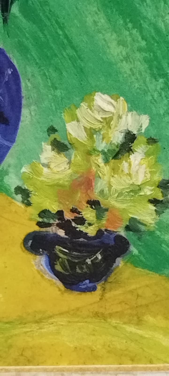 VAZODA CİCEKLER KENDİ CERCEVESİNDE SANATCI İSİ  İMZASIZ YAGLI BOYA TABLO