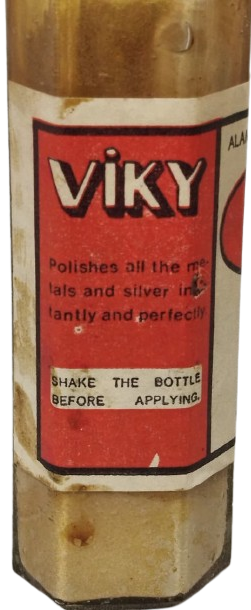 1960-70 ORİJİNAL VİKY MADEN CİLASI - İÇİ DOLU CAM ŞİŞE - TÜRKÇE & İNGİLİZCE ETİKETLİ - KOLEKSİYONLUK