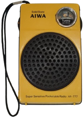 1975 ORİJİNAL AIWA AR 777 SOLID STATE CEP RADYOSU KREM KASA  SUPER SENSITIVE POCKET RADIO 