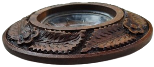 OSMANLI AHSAP UZERİ EL OYMASI KOLEKSİYONLUK MASA ÜSTÜ KÜL TABLASI (KÜLLÜK)