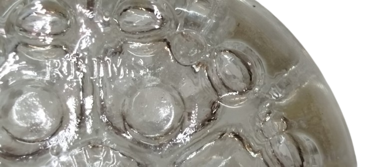 1950 ORİJİNAL CAM ÇİÇEK KURBAĞASI KUBBE ŞEKLİNDE 19 GÖZLÜ VAZO APARATI VİNTAGE FLOWER FROG