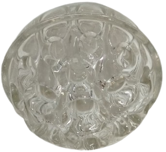 1950 ORİJİNAL CAM ÇİÇEK KURBAĞASI KUBBE ŞEKLİNDE 19 GÖZLÜ VAZO APARATI VİNTAGE FLOWER FROG