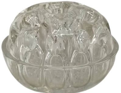 1950 ORİJİNAL CAM ÇİÇEK KURBAĞASI KUBBE ŞEKLİNDE 19 GÖZLÜ VAZO APARATI VİNTAGE FLOWER FROG