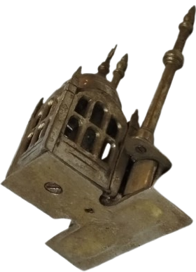 950-60 DÖNEMİ ORİJİNAL ÇİFT MİNARELİ CAMİ GECE LAMBASI TAM PİRİNÇ DÖKÜM