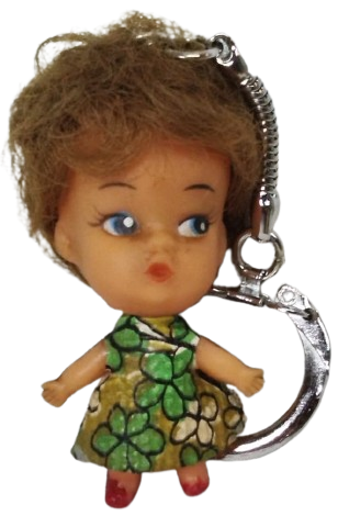 1970 ELBİSELİ VE SAÇLI KIZ BEBEK ANAHTARLIK 