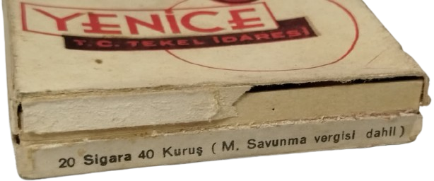 İNHİSARLAR TC TEKEL İDARESİ YENİCE İCERSİ BOS SİGARA KARTON KUTU 