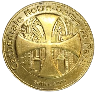 2008 NOTRE DAME KATEDRALİ'NİN ANISINA YAPILMIS MADALYA ALTIN KAPLAMA