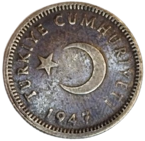 1947 DARPHANE BASIMI GÜMÜŞ 50 KURUŞ TÜRKİYE CUMHURİYETİ  AY YILDIZLI ORİJİNAL GÜMÜŞ PARA