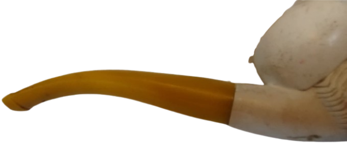 1960 DÖNEMİ ESKİŞEHİR LÜLE TAŞI EL OYMA “SARIKLI PADİŞAH” PİPO TAMAMEN EL İŞÇİLİĞİ 