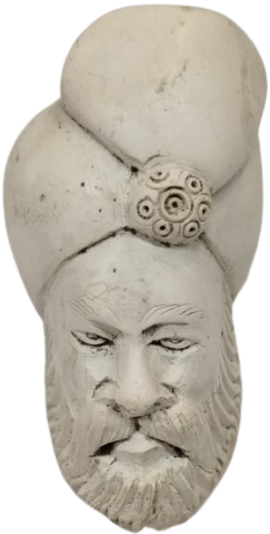 1960 DÖNEMİ ESKİŞEHİR LÜLE TAŞI EL OYMA “SARIKLI PADİŞAH” PİPO TAMAMEN EL İŞÇİLİĞİ 