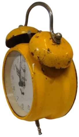 1960-65 ORİJİNAL TANSA KURMALI ÇİFT ÇANLI MEKANİK MASA SAATİ - JERGER LİSANSLI - SARI KASA 