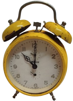 1960-65 ORİJİNAL TANSA KURMALI ÇİFT ÇANLI MEKANİK MASA SAATİ - JERGER LİSANSLI - SARI KASA 