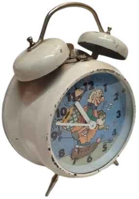 1970’LER ORİJİNAL HAREKETLİ SOKAK ÇALGICISI KURMALI ÇALAR SAAT ÇİFT ÇANLI MEKANİK  ÇALIŞIR DURUMDA  NADİR