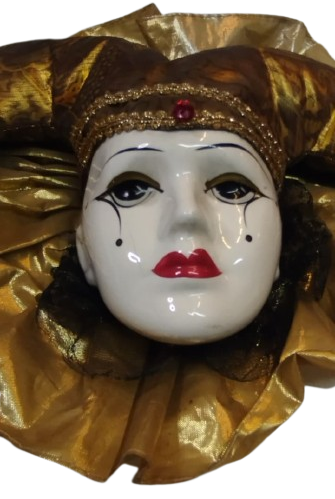 PORSELEN AĞLAYAN PALYAÇO (PIERROT) MASKESİ DUVAR SUSU