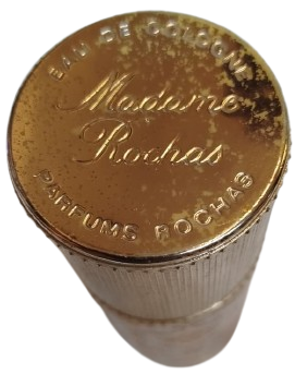 1960-70 DÖNEMİ ORİJİNAL MADAME ROCHAS EAU DE COLOGNE SPREYLİ CAM ŞİŞE ALTIN KAPLAMALI KUTU İÇİNDE BOŞ KOLEKSİYONLUK ÇOK NADİR