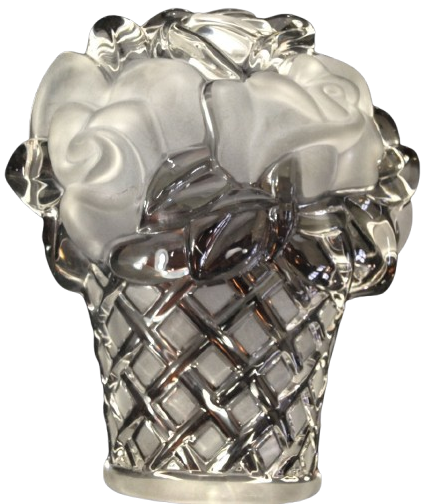 SEPET VAZODA GUL YAPRAKLARI ACMIS CİCEKLER CAM UZERİ KABARTMA 