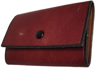 1970 HAKİKİ VİSNE BORDO RENKDE DERİ ANAHTARLIK 6 MANDALLI  ANAHTAR TAKMALI