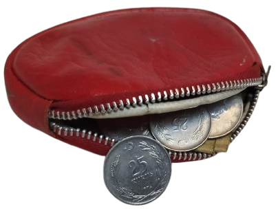 1960 KIRMIZI DERİ PARA CANTASI İCİNDE PARA OLAN FERMUARLI BAYAN CUZDAN