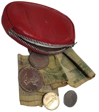 1960 KIRMIZI DERİ PARA CANTASI İCİNDE PARA OLAN FERMUARLI BAYAN CUZDAN