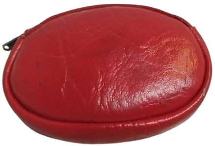 1960 KIRMIZI DERİ PARA CANTASI İCİNDE PARA OLAN FERMUARLI BAYAN CUZDAN