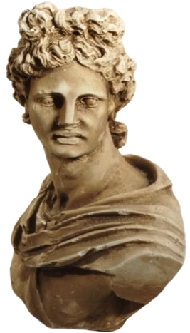  ANTİK YUNAN VE ROMA MİTOLOJİSİNİN EN ÖNEMLİ FİGÜRLERİNDEN BİRİ OLAN TANRI APOLLON  MERMER TOZU HEYKEL