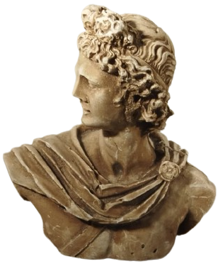  ANTİK YUNAN VE ROMA MİTOLOJİSİNİN EN ÖNEMLİ FİGÜRLERİNDEN BİRİ OLAN TANRI APOLLON  MERMER TOZU HEYKEL