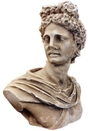  ANTİK YUNAN VE ROMA MİTOLOJİSİNİN EN ÖNEMLİ FİGÜRLERİNDEN BİRİ OLAN TANRI APOLLON  MERMER TOZU HEYKEL