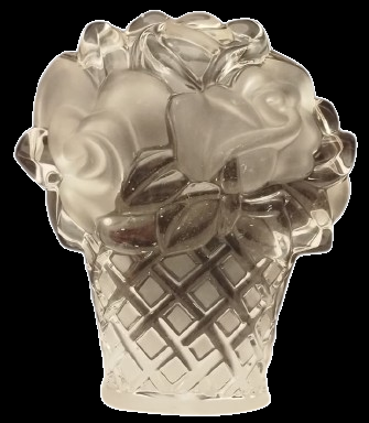 SEPET VAZODA GUL YAPRAKLARI ACMIS CİCEKLER CAM UZERİ KABARTMA 