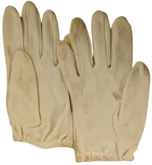 1950 VINTAGE BAYAN KREM BEYAZ RENKLİ NYLON VEYA PAMUKLU FİYONKLU KISA FORMAL ELDİVEN