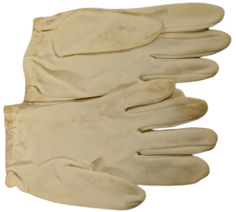 1950 VINTAGE BAYAN KREM BEYAZ RENKLİ NYLON VEYA PAMUKLU FİYONKLU KISA FORMAL ELDİVEN