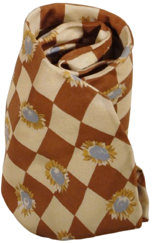 İTALY COTTON BAR LÜKS %100 İPEK DAMALI AY ÇİÇEĞİ DESENLİ KRAVAT