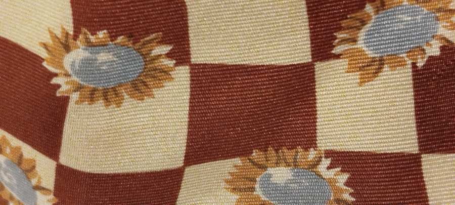 İTALY COTTON BAR LÜKS %100 İPEK DAMALI AY ÇİÇEĞİ DESENLİ KRAVAT