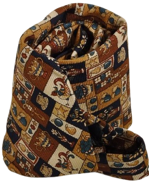 LA CRAVATE D'ANSE İTALY  LÜKS VİNTAGE %100 İPEK SANATSAL BLOK DESENLİ KRAVAT BOYUN BAĞI