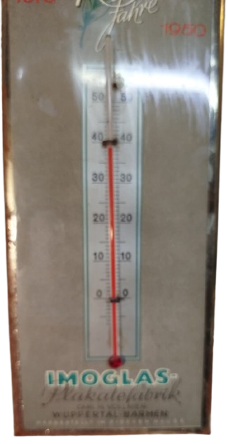 İMOGLAS TENEKE TERMOMETRE EV İCİ SICAKLIK SOGUKLUK OLCER DERECE CAM CUBUK İCERSİNDE KIRMIZI CIVA